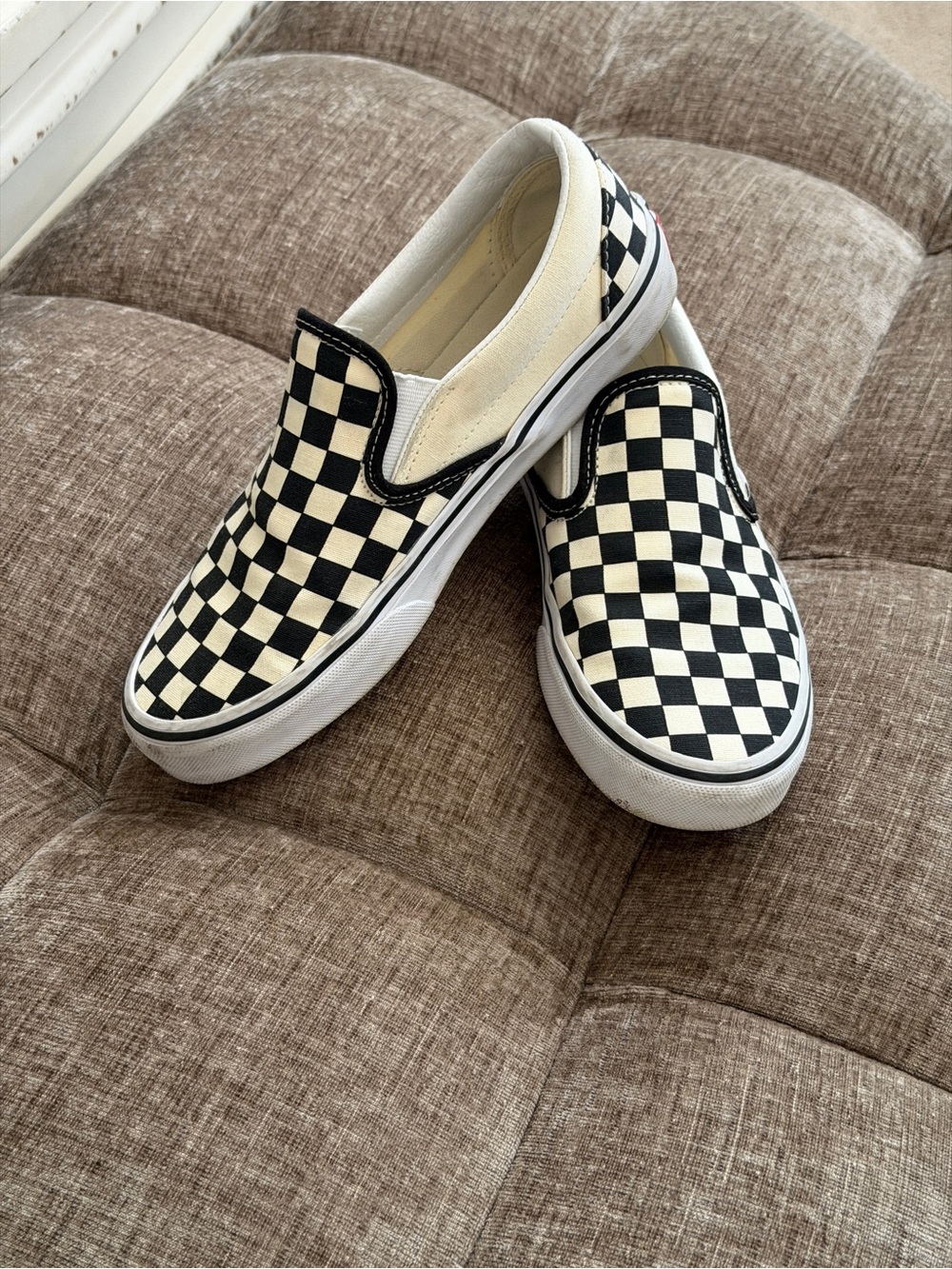 Vans Black & White Checkerboard Slip-On Sneakers